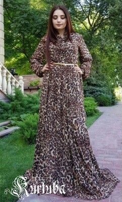 Elif Dress Brown Leopard