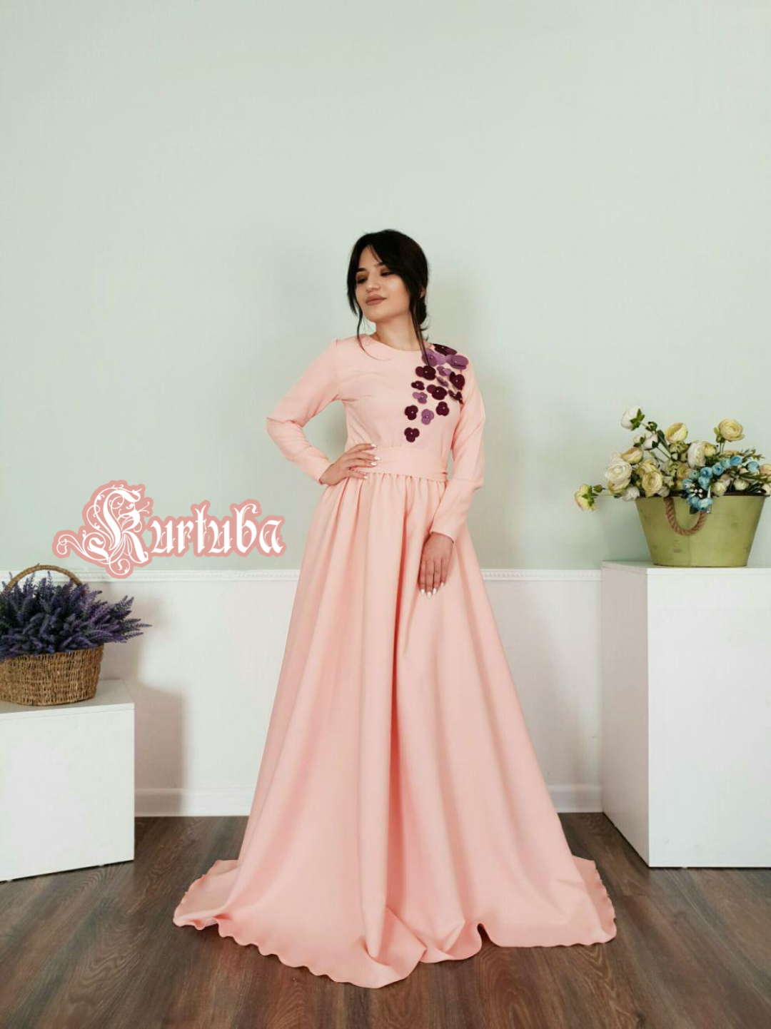 Camelia Dress Pink With Flowers