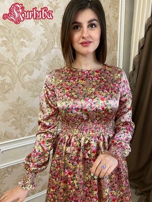 Dress Pink With Flowers Julie