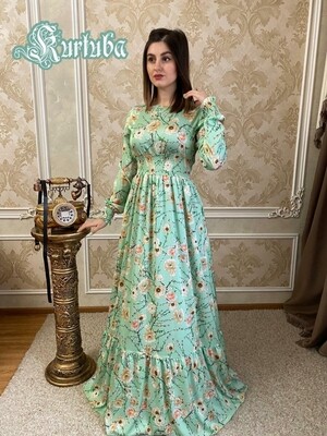 Green Dress With Flowers Julie