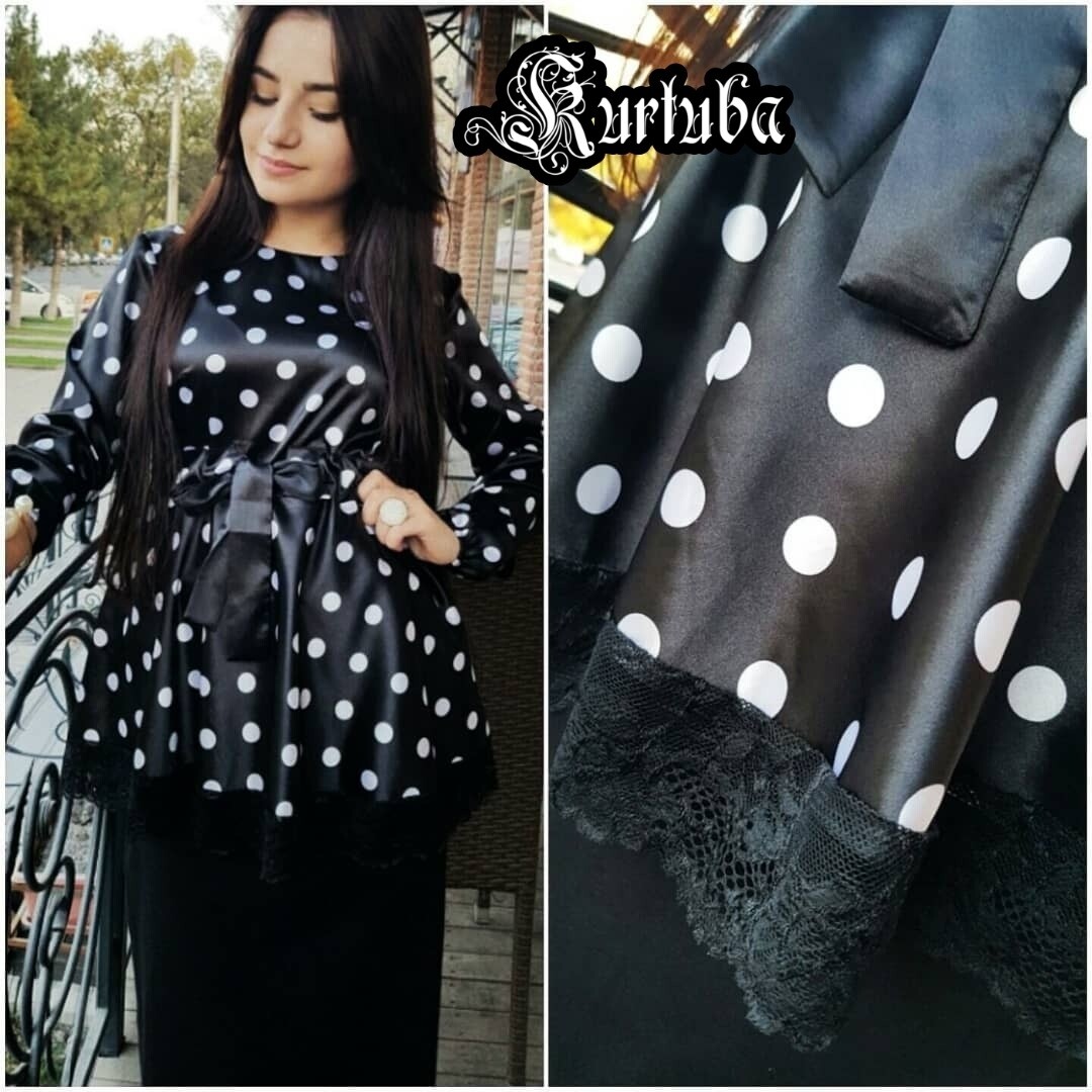 Blouse Black Dotted Leanna