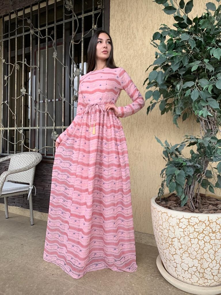 Dress Pink With Flowers Laura