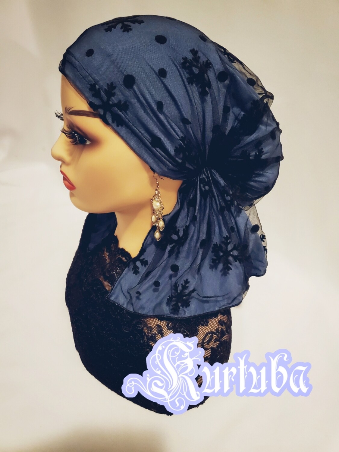 Cotton Head Scarf with Guipure