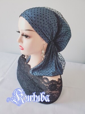 Cotton Head Scarf with Guipure