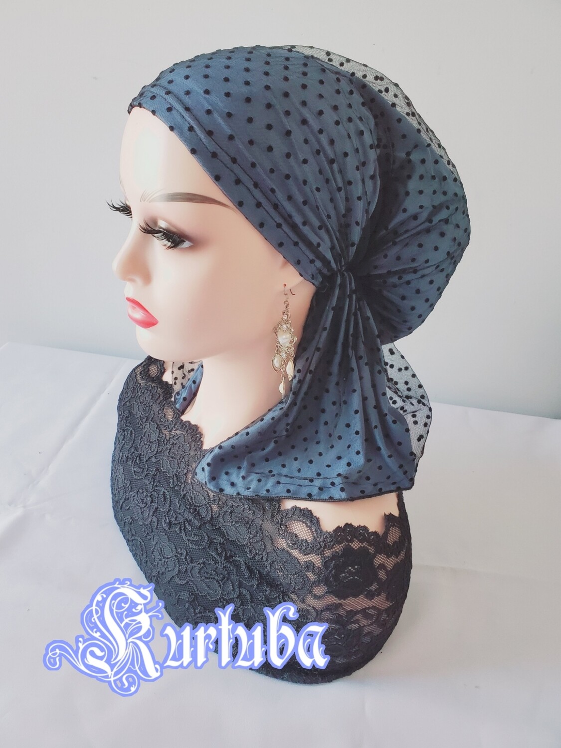 Cotton Head Scarf with Guipure