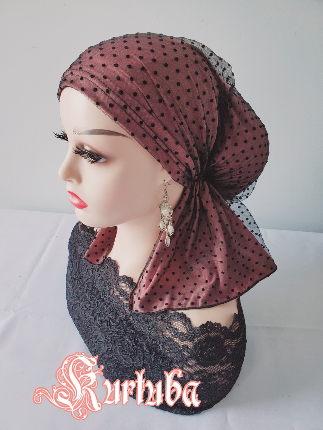 Cotton Head Scarf with Guipure