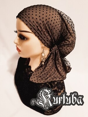 Cotton Head Scarf with Guipure