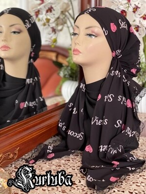 Pre-tied crepe scarf
