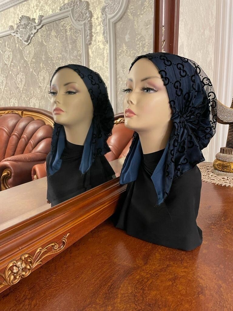 Cotton Head Scarf with Guipure