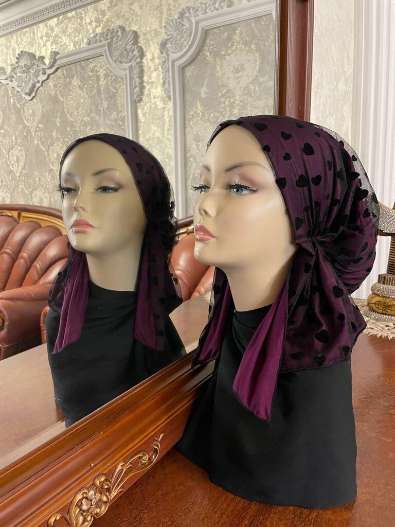 Cotton Head Scarf with Guipure