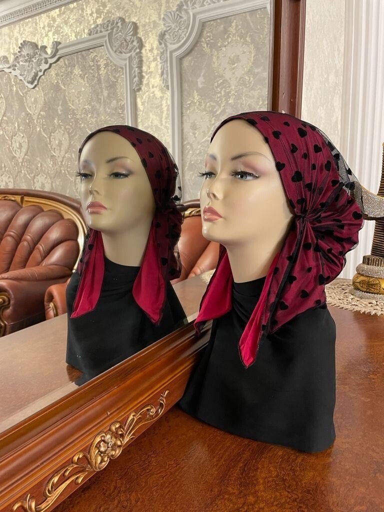 Cotton Head Scarf with Guipure