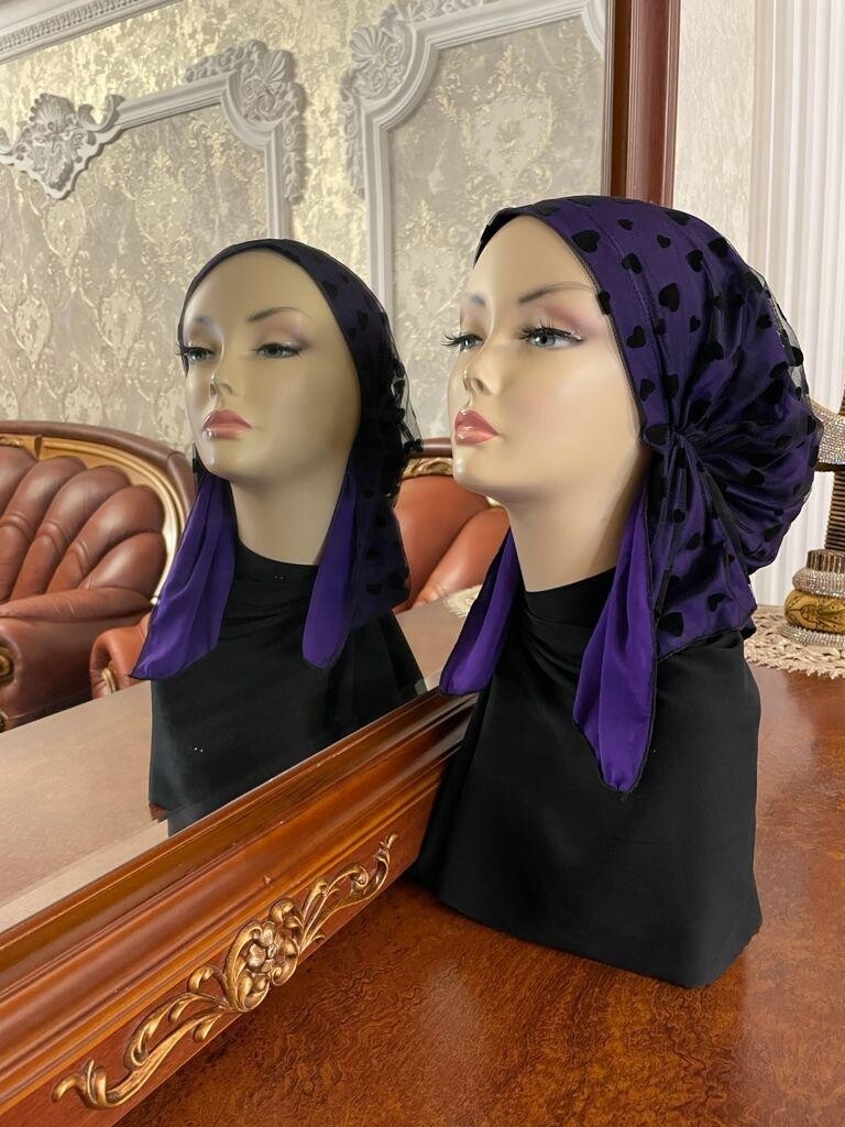 Cotton Head Scarf with Guipure