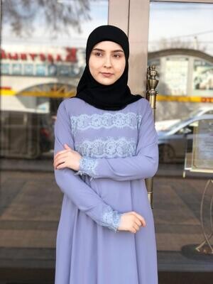 Abaya Lace Grey Blue Laros