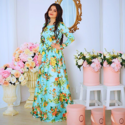 Juliette Green Dress With Flowers