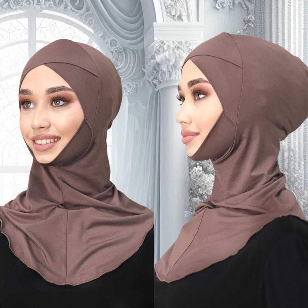 Under Scarf Cap - Ninja Hijab - Brown, Color: Brown