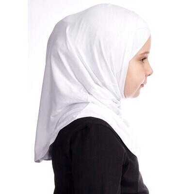 Hijab pour filles - Croisé - Jersey  premium - Blanc