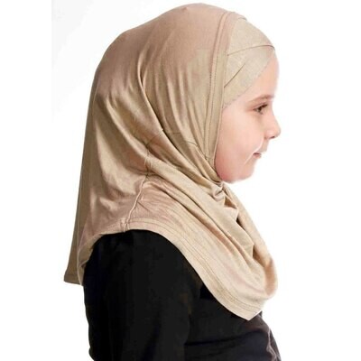 Hijab For Girls - Cross - Premium Jersey - Beige