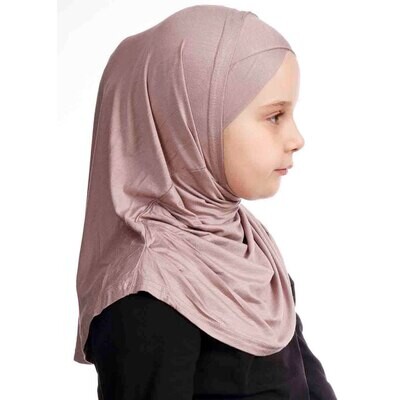 Hijab For Girls - Cross - Premium Jersey - Powdery Pink
