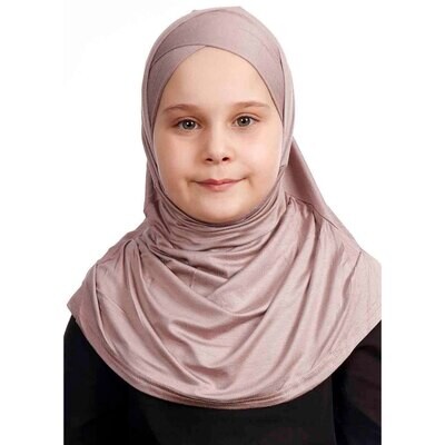 Hijab For Girls - Cross - Premium Jersey - Powdery Pink
