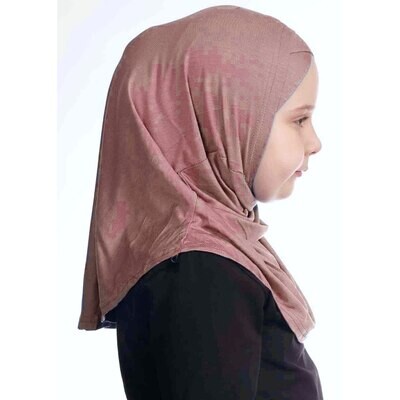 Hijab pour filles - Croisé - Jersey  premium - Vieux Rose