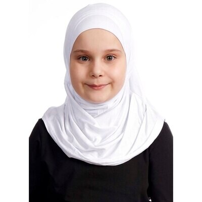 Hijab For Girls - Straight - Premium Jersey -  White