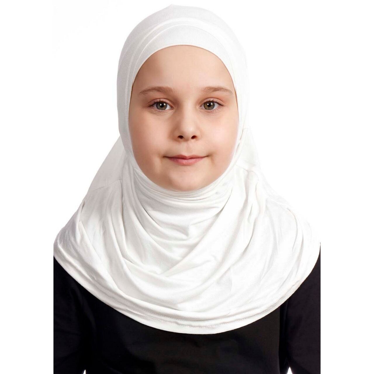 Hijab For Girls - Straight - Premium Jersey - White Eggshell