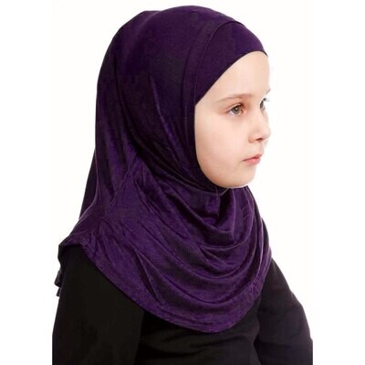 Hijab pour filles - Droit - Jersey  premium - Mauve
