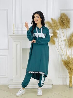 !!! Очень темно зеленый без синевы!!! Green emerald Suit Tunic With Pants