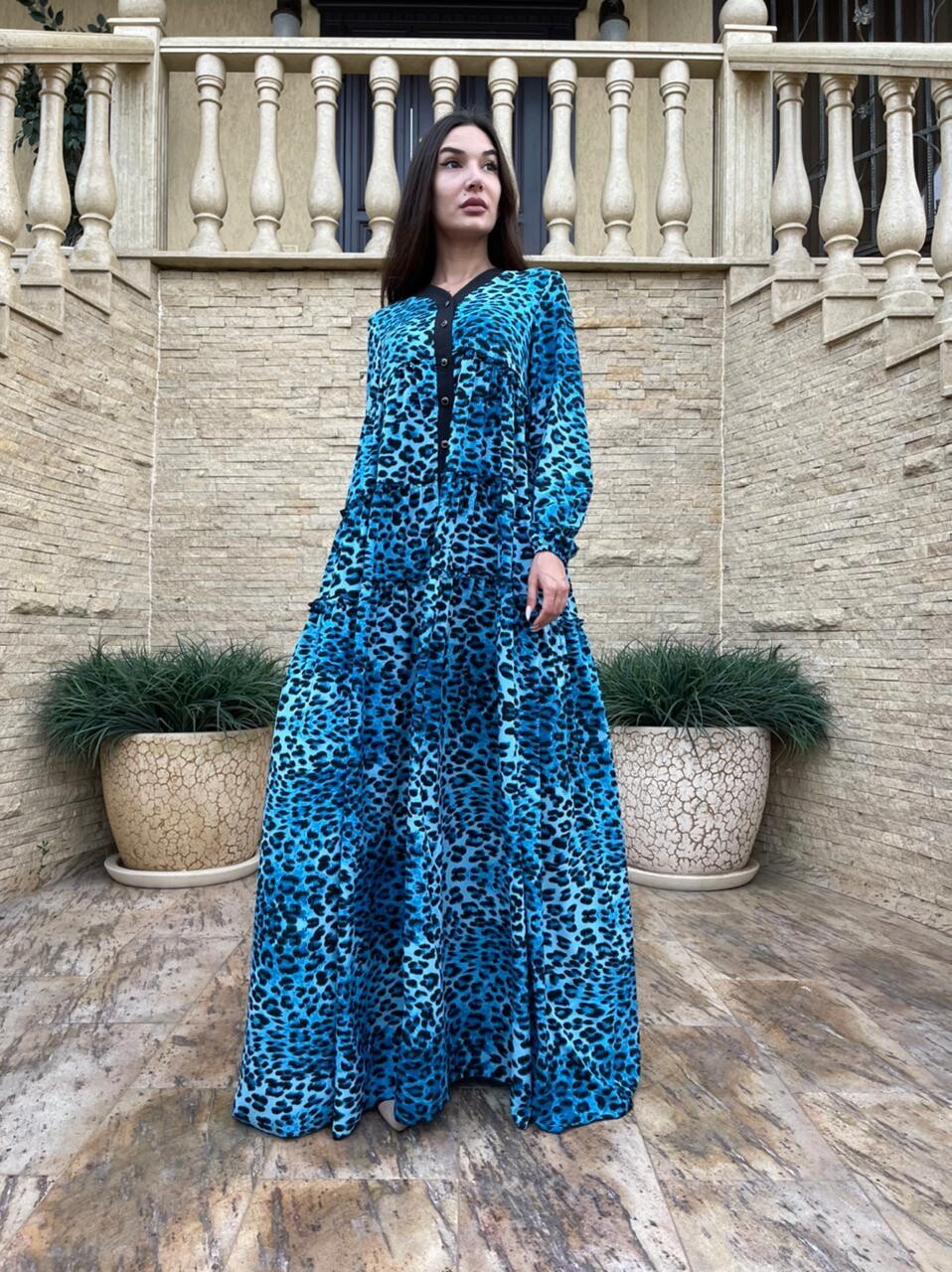Dress Blue Leopard