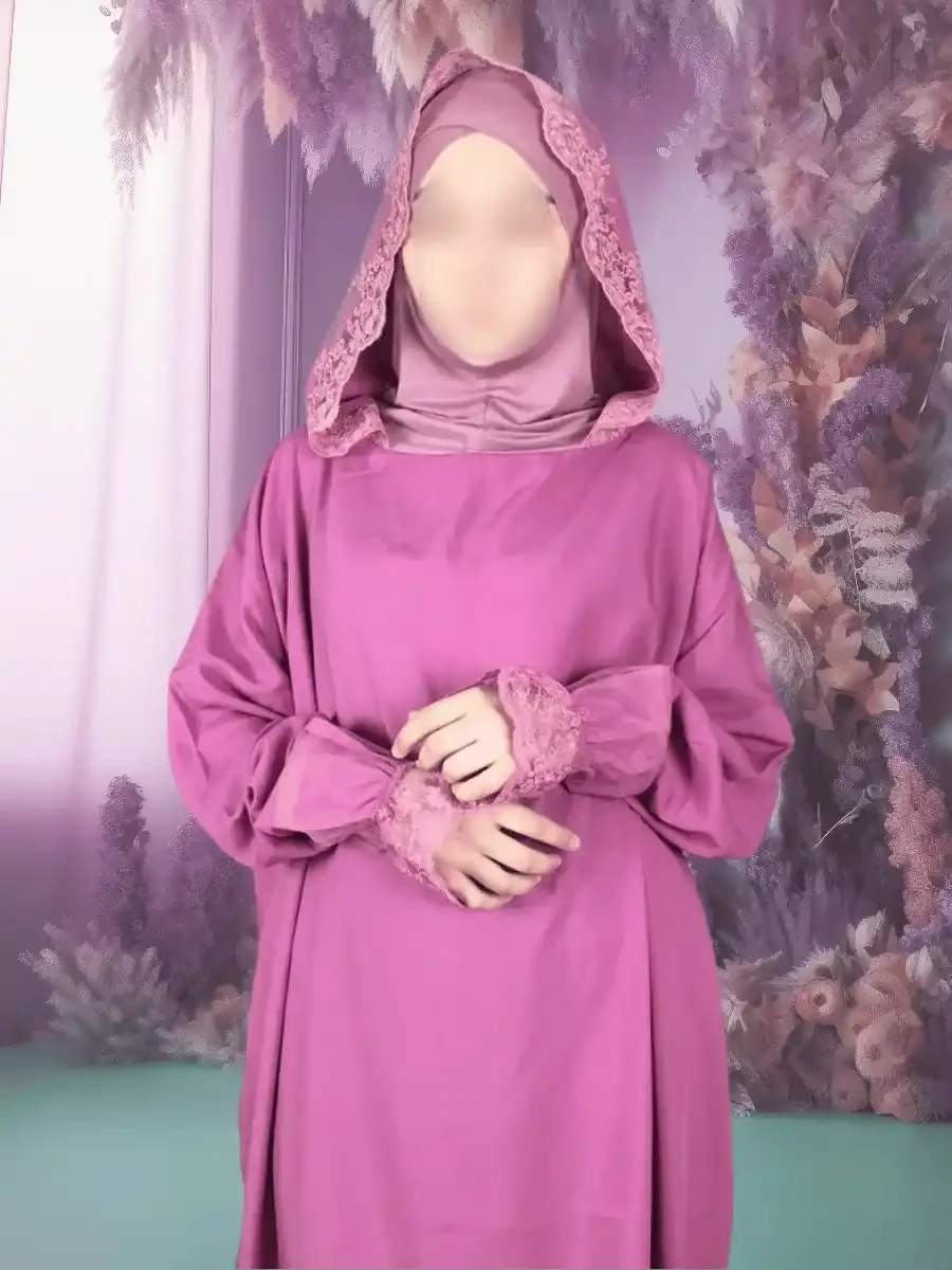 Prayer Abaya Pink Fuchsia Rayhana