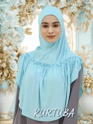 Instant Hijab With Pearls - Sky Blue - Leila Collection