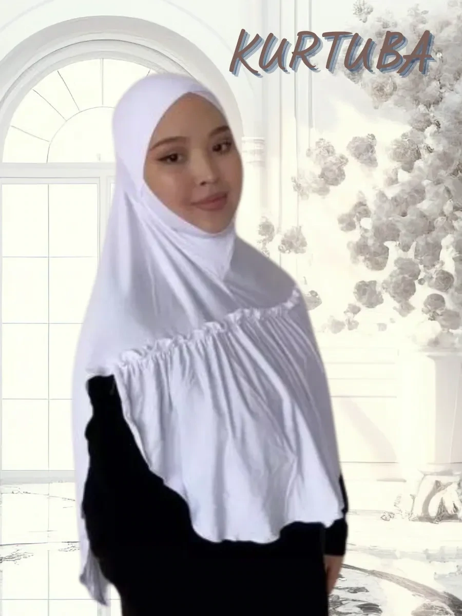 Instant Hijab With Pearls - White - Leila Collection