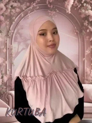 Instant Hijab With Pearls - Pink Powder - Leila Collection