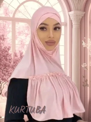 Hijab instantané avec perles - Rose - Collection Leila