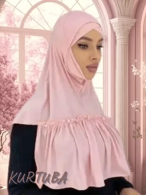 Instant Hijab With Pearls - Pink - Leila Collection