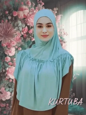 Instant Hijab With Pearls - Green - Leila Collection