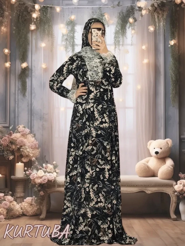 Abaya With Scarf For Girls Rano