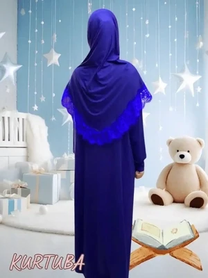Robe de prière pour fille 7-16 ans bleu Jamila
