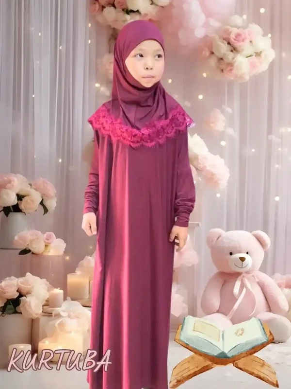Prayer Dress For Girls 7-16 years Burdundy Jamila