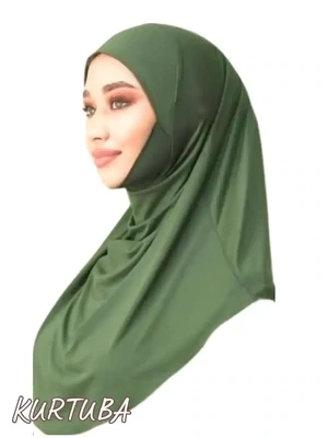 Hijab instantané prêt à porter - Kaki  - Collection Sumaya