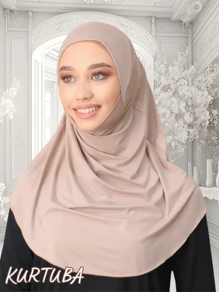 Instant Hijab Ready to Wear - Beige - Sumaya Collection
