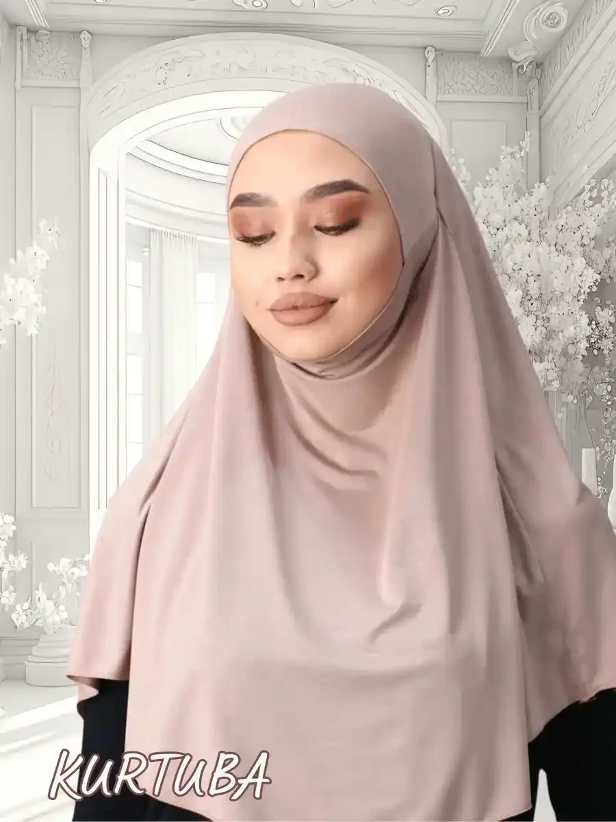 Instant Hijab Ready to Wear - Beige - Sumaya Collection