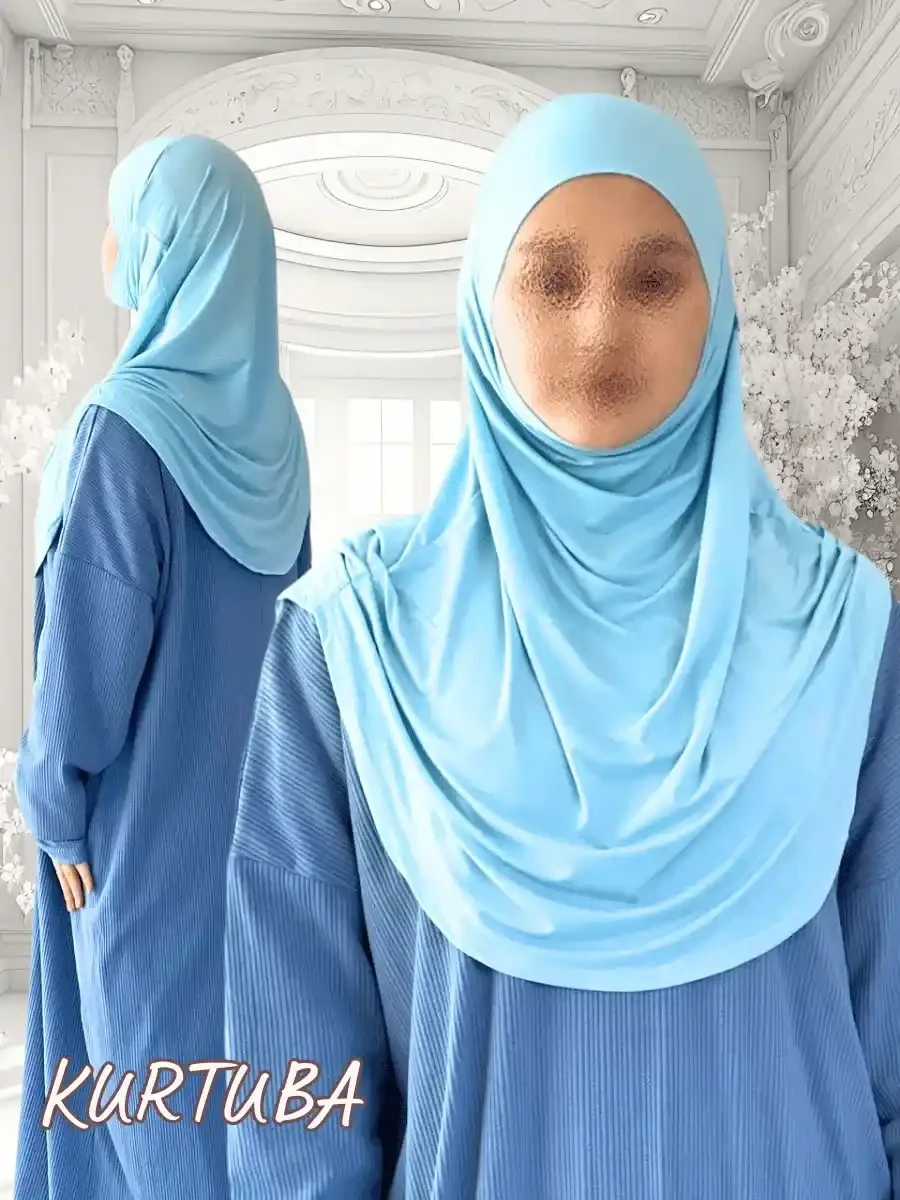 Instant Hijab Ready to Wear - Sky Blue - Sumaya Collection
