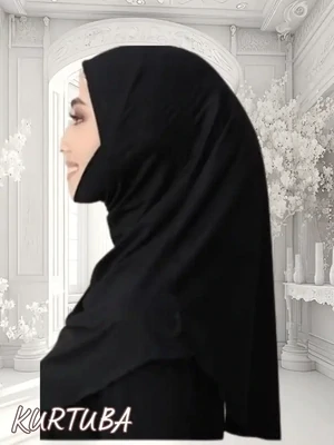Instant Hijab Ready to Wear - Black - Sumaya Collection