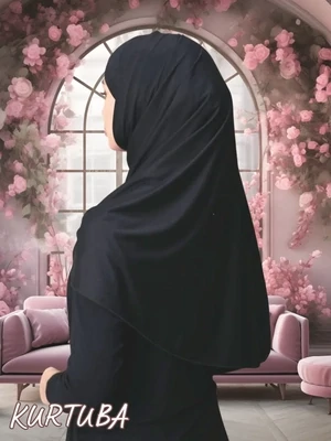 Instant Hijab Ready to Wear - Cross - Black - Zahra Collection