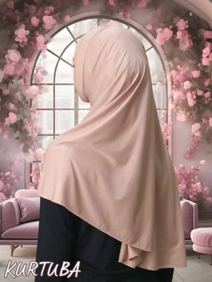 Hijab instantané prêt à porter - Croisé - Beige cappichino - Collection Zahra