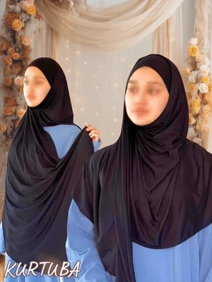 Instant Hijab Ready to Wear - Straight  -Black - Zahra Collection