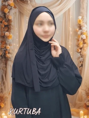 Instant Hijab Ready to Wear - Cross - Black - Zahra Collection