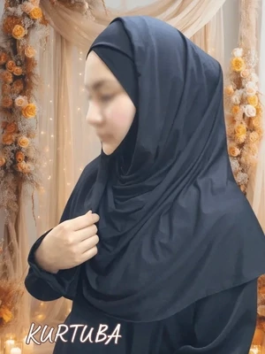 Hijab instantané prêt à porter - Croisé - Noir - Collection Zahra