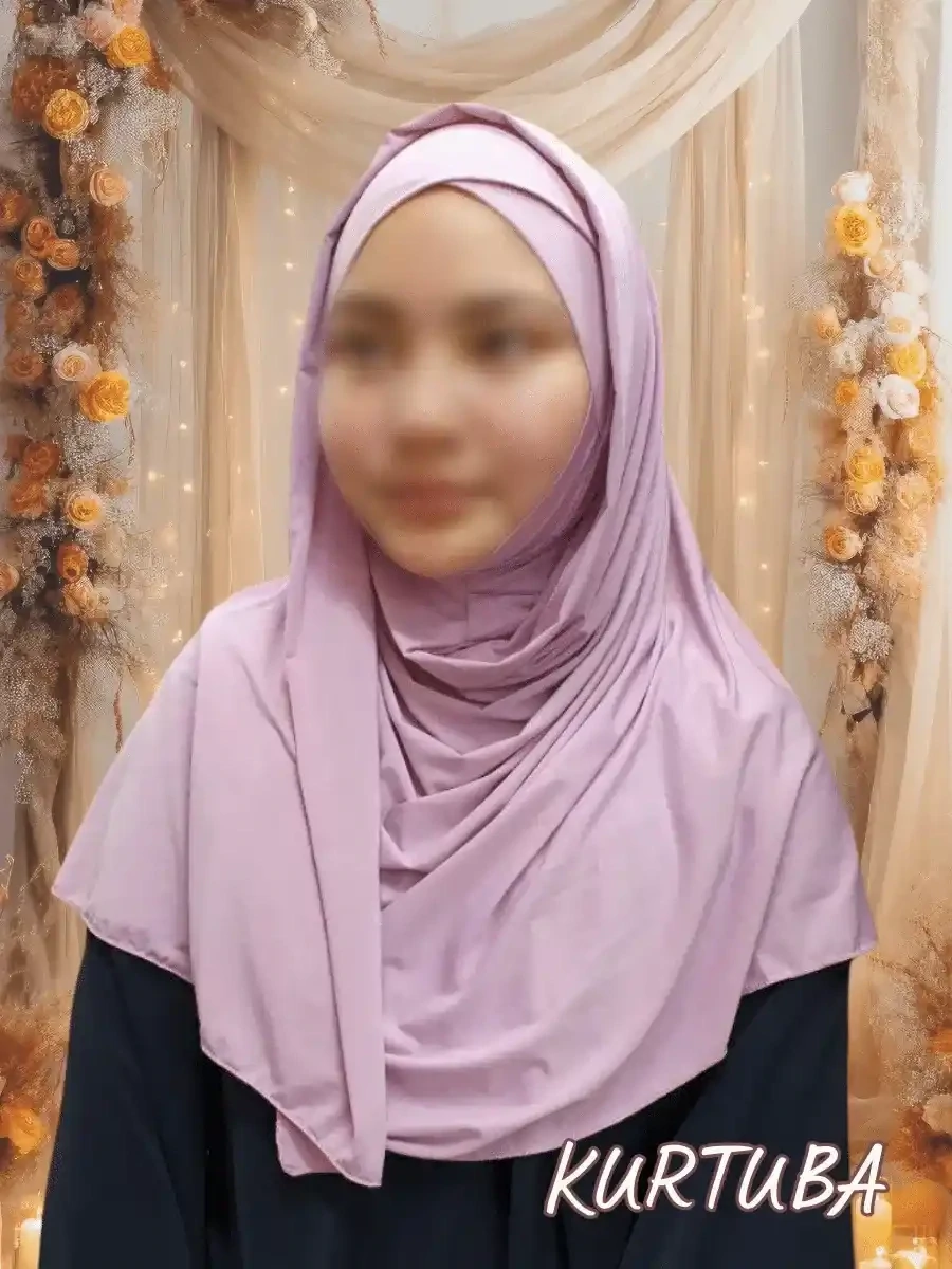 Instant Hijab Ready to Wear - Cross - Pink - Zahra Collection